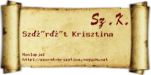 Szórát Krisztina névjegykártya